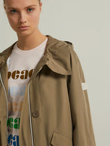 Yves Salomon Long Fishtail Waterproof Parka in Mid Khaki