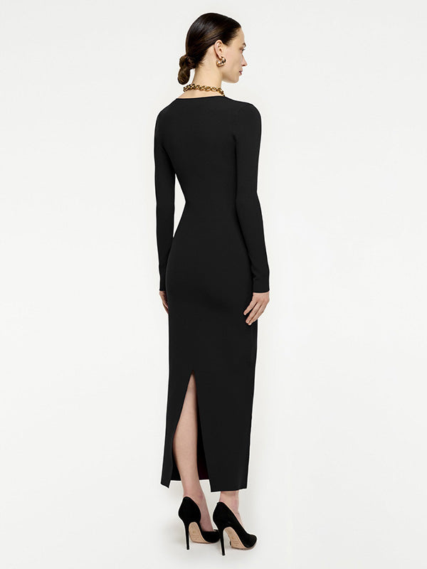 Roland Mouret Long Sleeve Midi Dress in Black