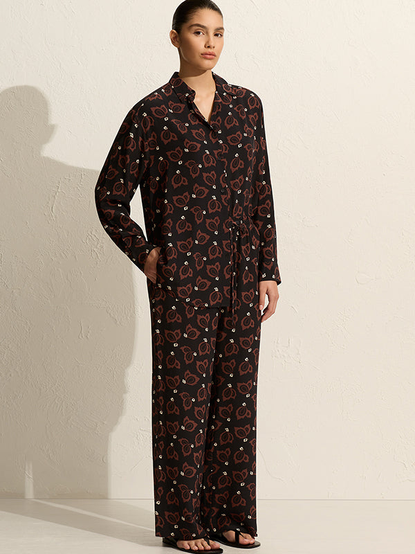 Matteau | Long Sleeve Silk Shirt in Casablanca