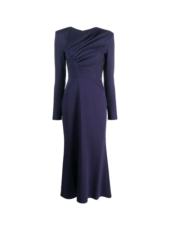 Roland Mouret Long Sleeve Stretch Dress in Navy