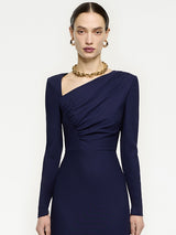 Roland Mouret Long Sleeve Stretch Dress in Navy