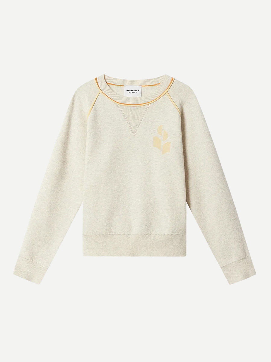 Loriby Pullover in Light Grey/Camel