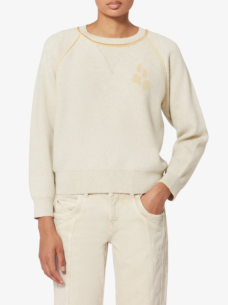 Loriby Pullover in Light Grey/Camel