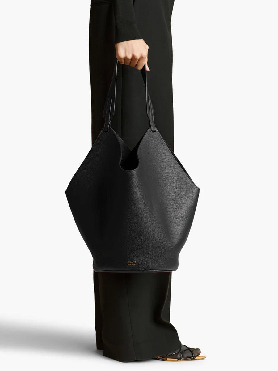 Khaite Lotus Medium Tote in Black | Shop Adam Heath in Perth, Western Australia