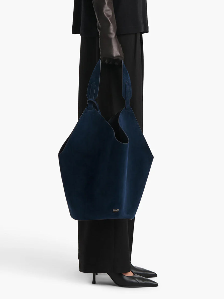 Khaite Lotus Medium Tote in Midnight Navy | Shop Adam Heath in Perth, Western Australia