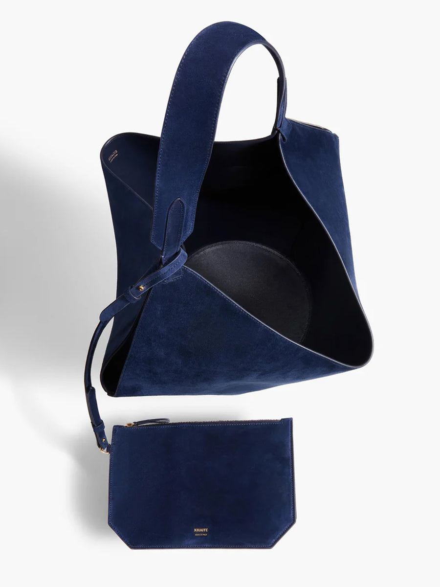 Khaite Lotus Medium Tote in Midnight Navy | Shop Adam Heath in Perth, Western Australia