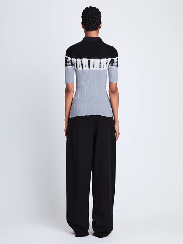 Proenza Schouler White Label | Louisa Knit Polo In Black/Ash