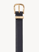 Nili Lotan Louise Flat Calfskin Belt in Black