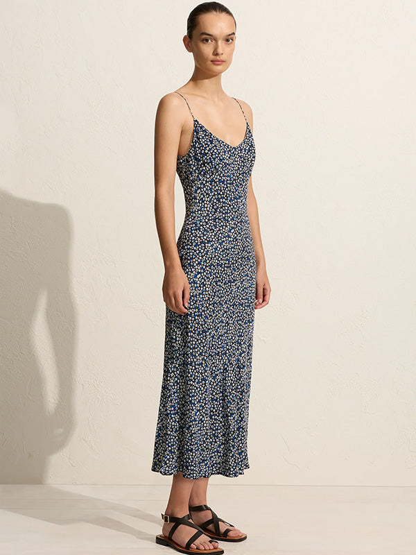 Matteau Low Back Slip Dress in Forget me not