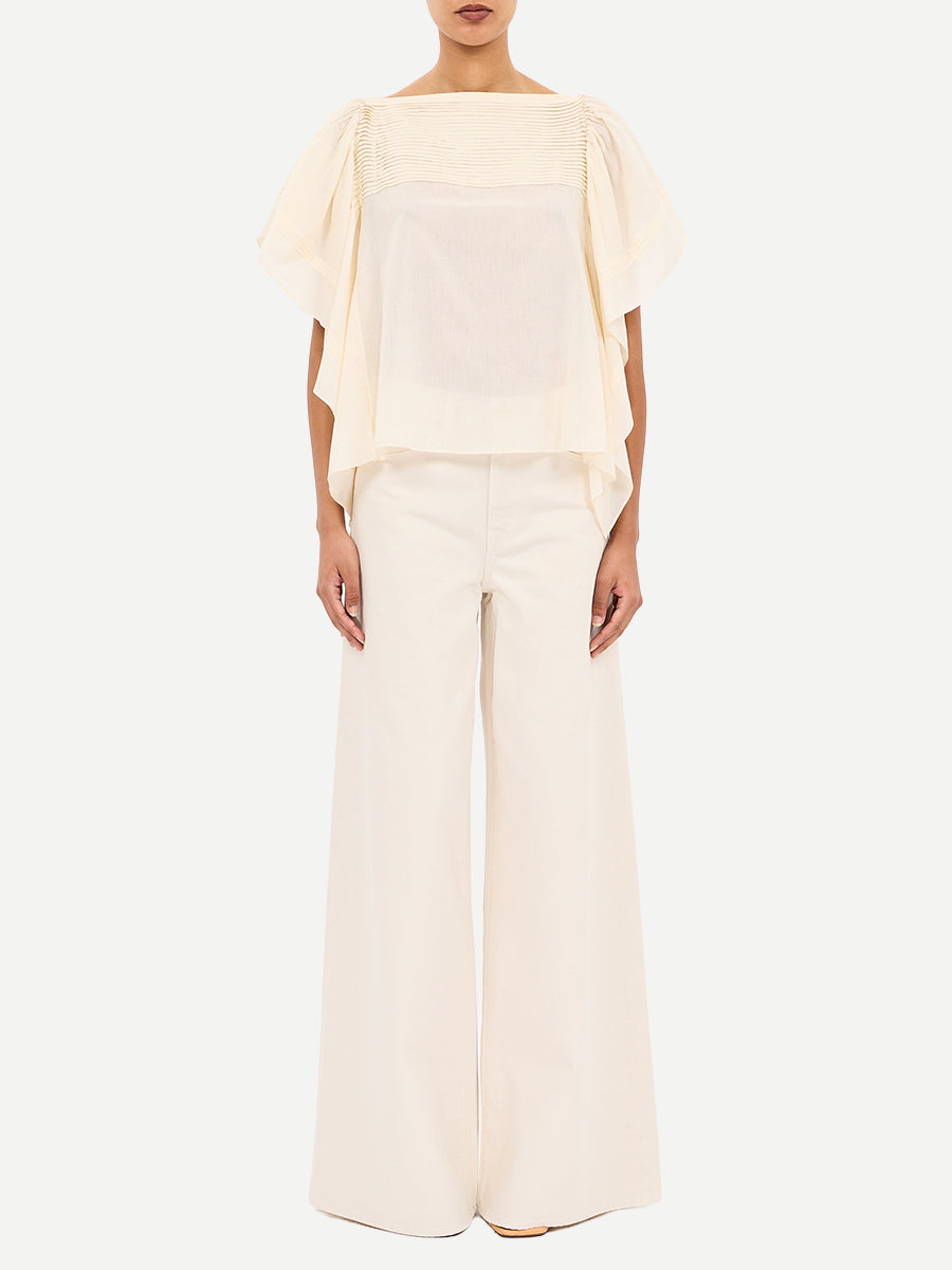 Ulla Johnson Lu Top with Ruffles in Cowrie