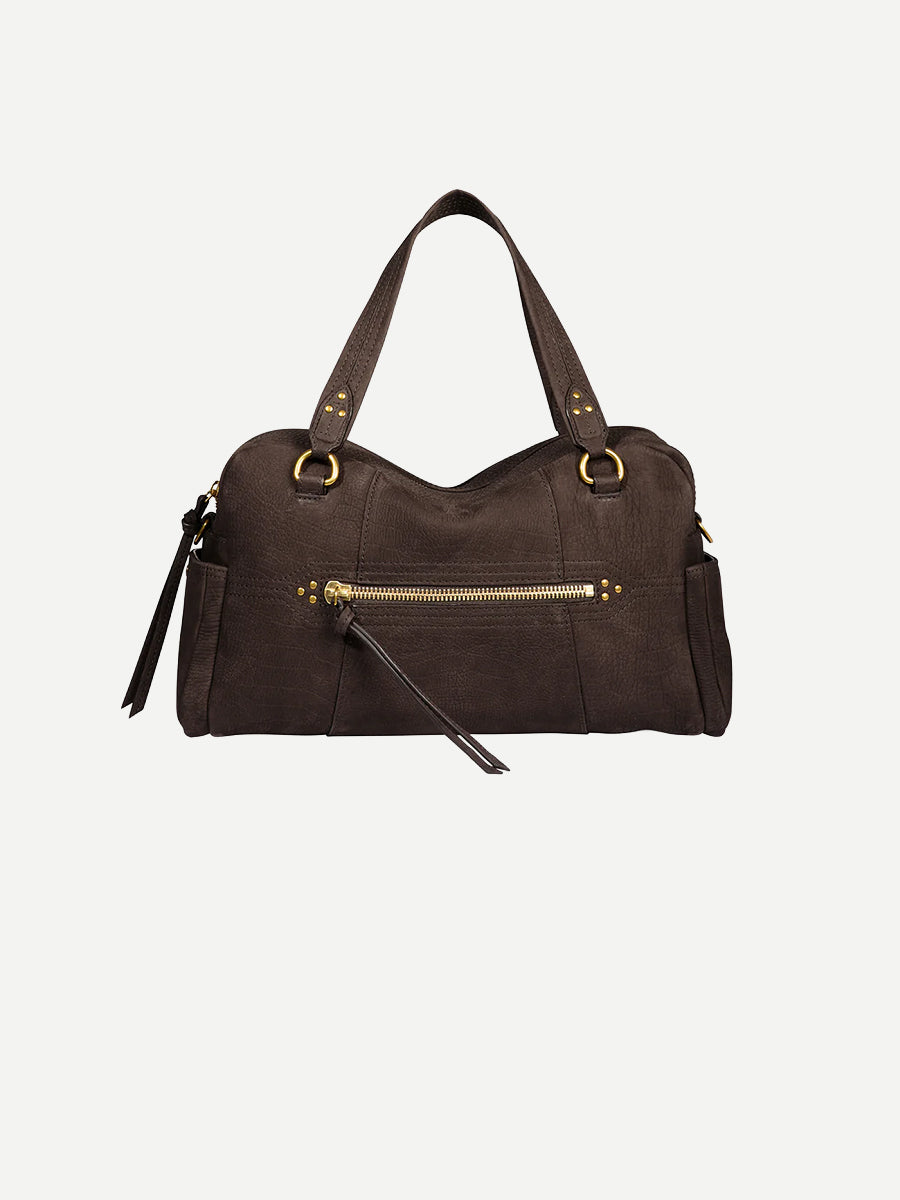 Jerome Dreyfuss Lucky Bowling Bag in Imprime Croco Moka