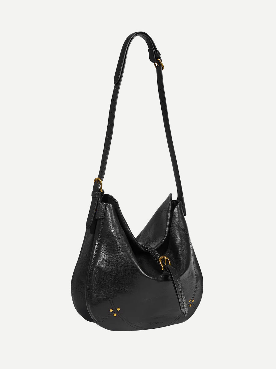 Jerome Dreyfuss Luis Braided Bag in Noir Graine