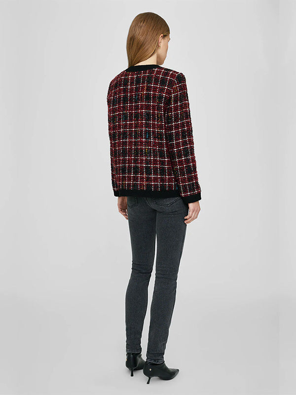Anine Bing Lydia Jacket in Cherry Plaid | As seen on Kate Moss