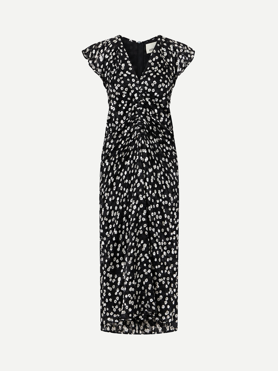 Isabel Marant Lyndsay Dress in Black/Ecru