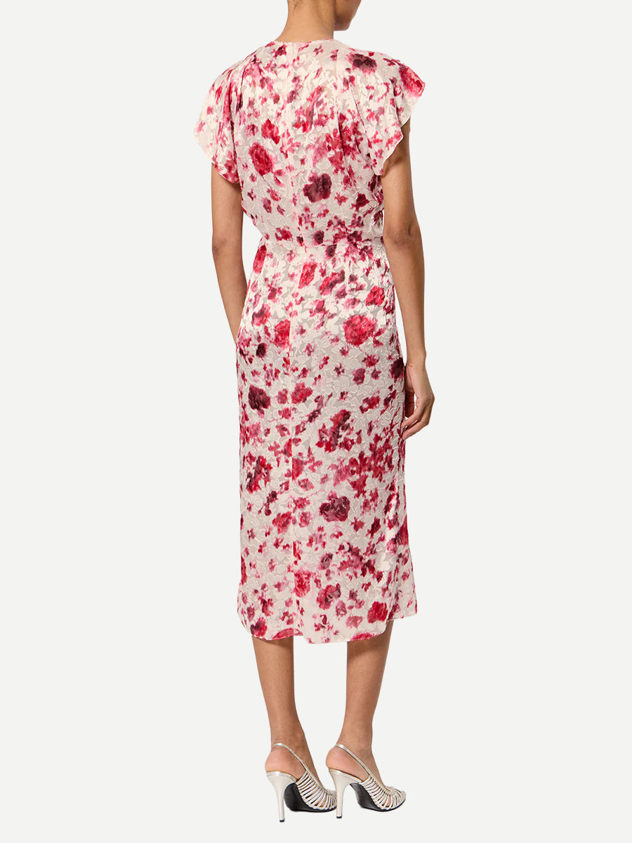 Lyndsay Dress in Ecru/Pink