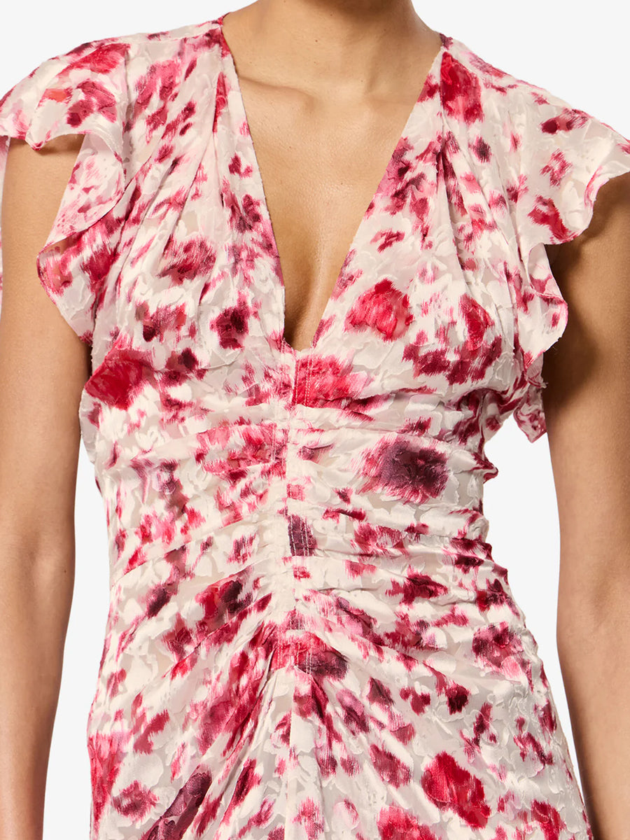 Lyndsay Dress in Ecru/Pink