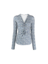 Isabel Marant Etoile Lyss Top in Blue/Ecru