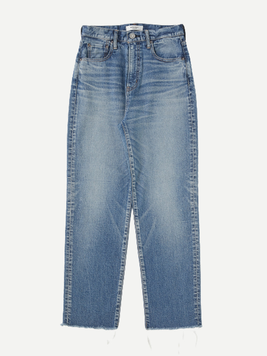 Moussy Vintage MV Evelyn Cropped Straight-Hi in Blue