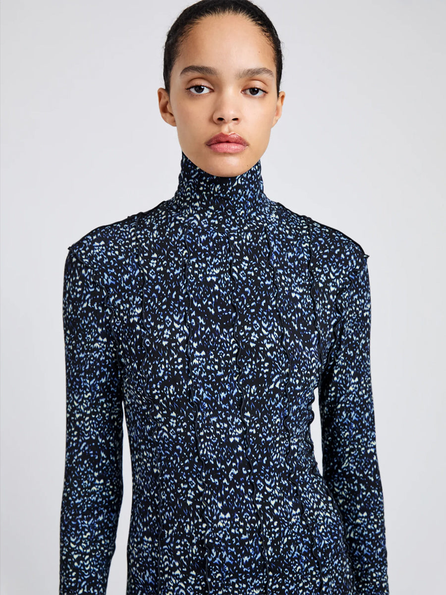 Proenza Schouler Mabel Dress Navy Cheetah