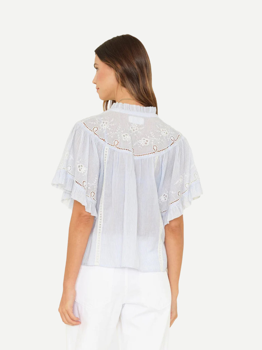 Mae Shirt in Blue/White Stripe