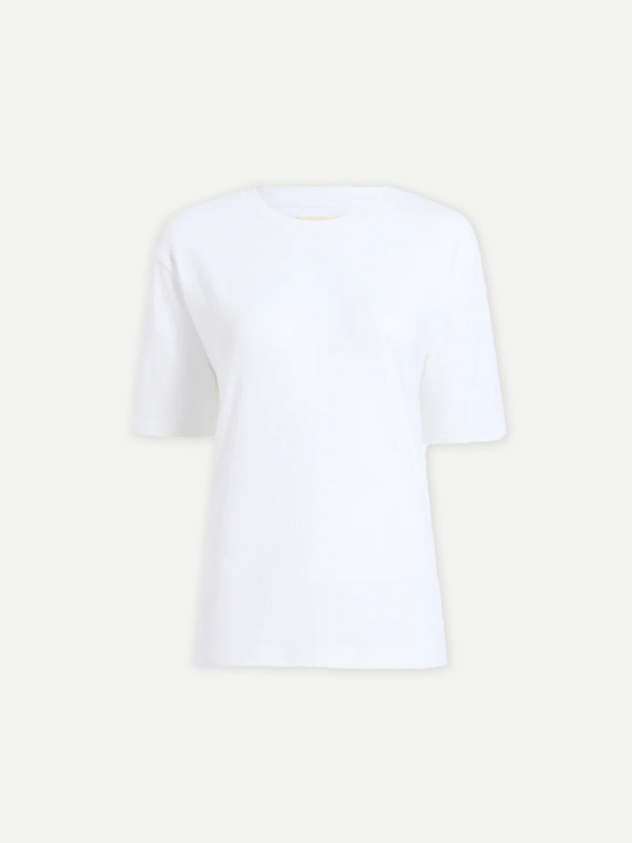Khaite Mae Short Sleeve Tee Shirt in White