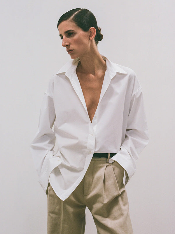 Nili Lotan Mael Oversized Shirt in White