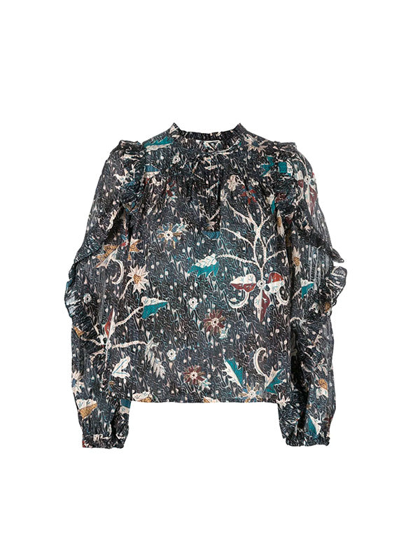 Ulla Johnson Manet Blouse in Jet