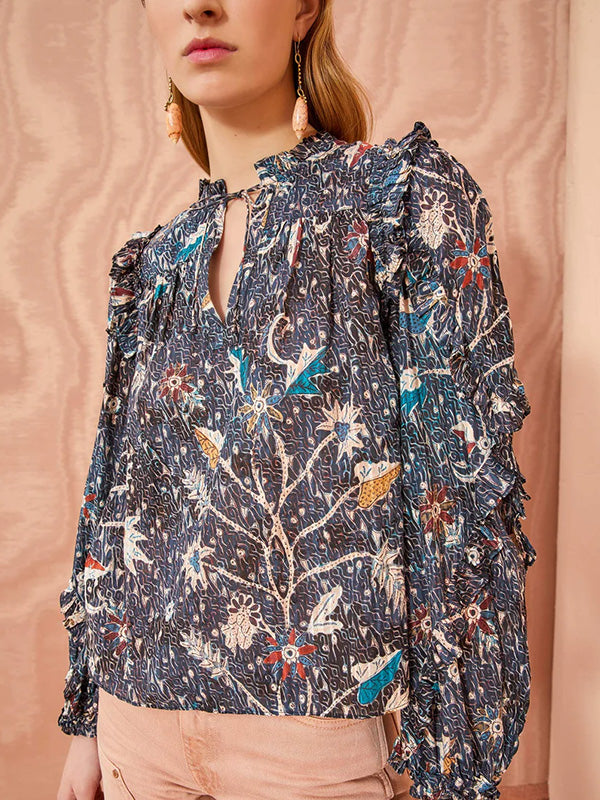Ulla Johnson Manet Blouse in Jet