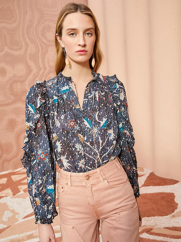 Ulla Johnson Manet Blouse in Jet