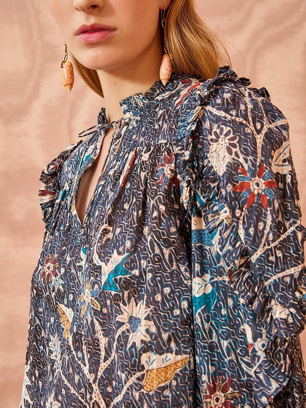 Ulla Johnson Manet Blouse in Jet