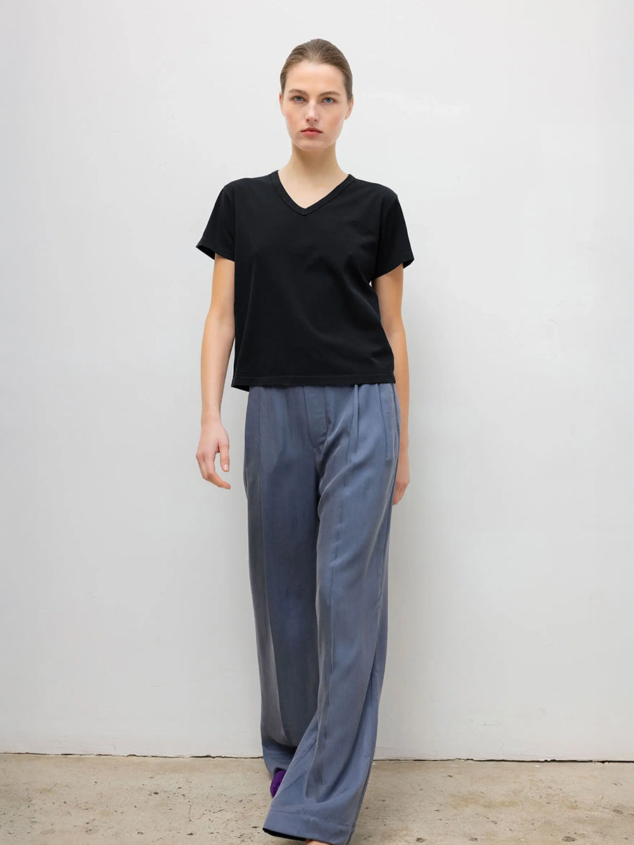 Margo V-Neck Tee in Black
