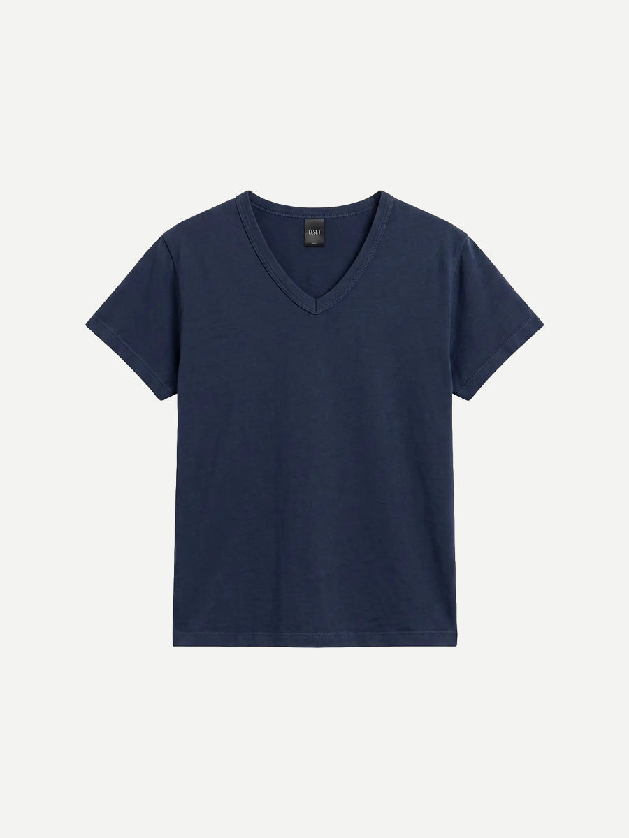 Margo V-Neck Tee in Midnight