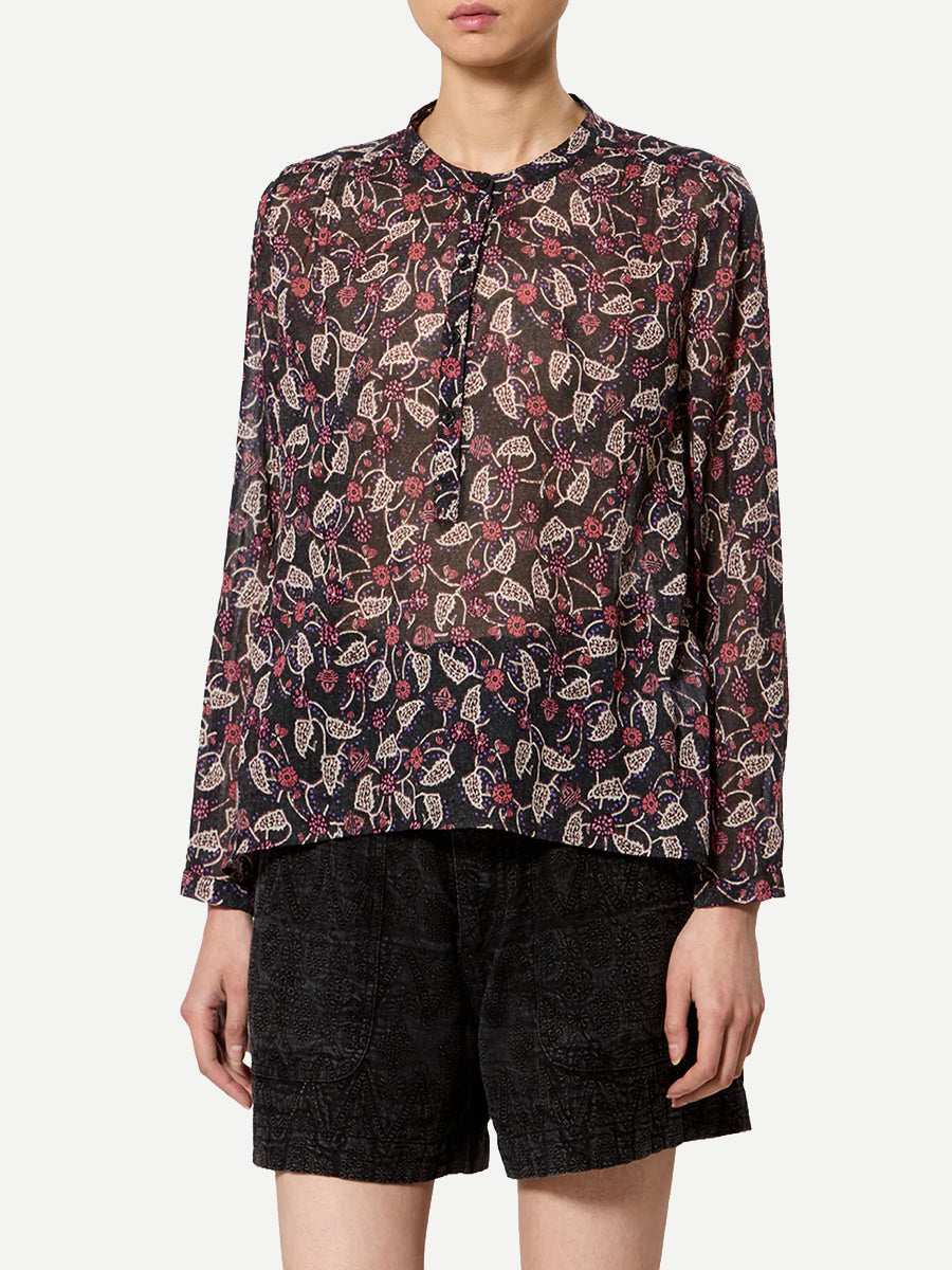 Maria Top in Black/Raspberry