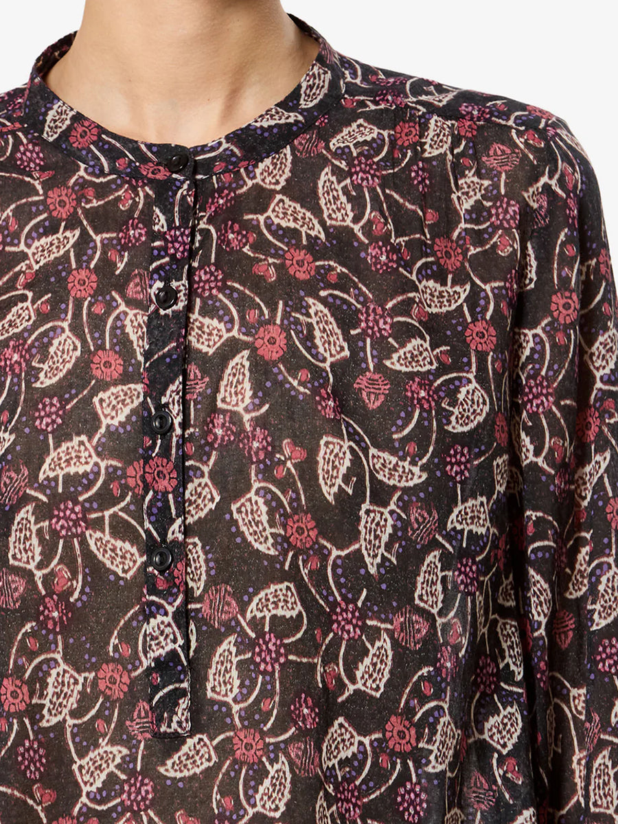 Maria Top in Black/Raspberry