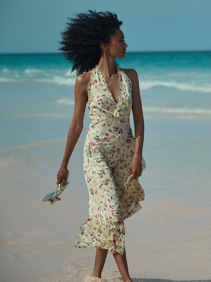 Mazarine Dress in Windswept Blooms
