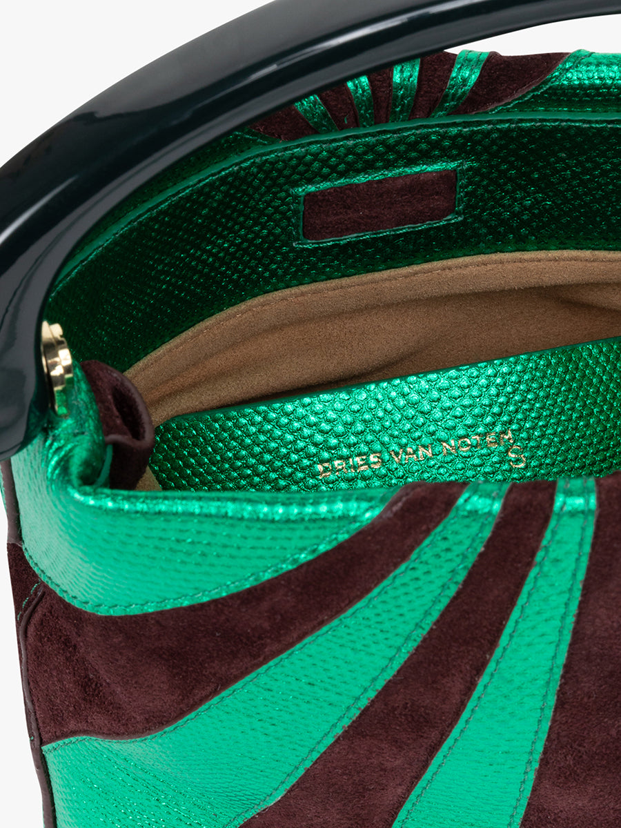 Dries Van Noten Micro Resin Handle Bag in Mint Stripe 