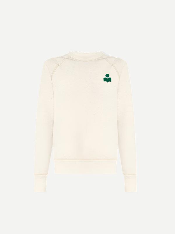 Isabel Marant Etoile | Milla Sweat Shirt in Ecru/Emerald