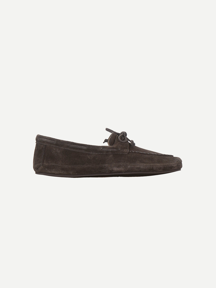 Le Monde Beryl Driver Suede Mocassin in Pepper