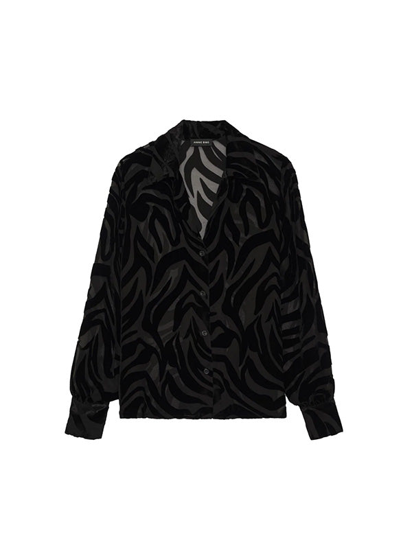 Anine Bing Mylah Shirt In Black Zebra