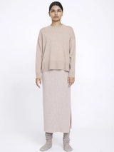 Aleger Cashmere N.20 Cashmere Oversized Crew in Flax