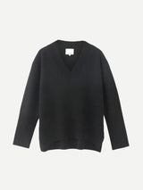 Aleger Cashmere N.84 Cashmere Oversized V-neck in Black