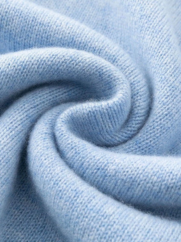 Aleger Cashmere N.84 Cashmere Oversized V-neck in Sky Blue