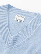 Aleger Cashmere N.84 Cashmere Oversized V-neck in Sky Blue