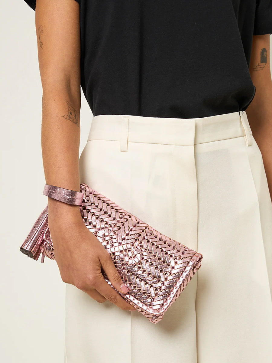 Anya Hindmarch | Neeson Tassel Clutch in Peony Mirror