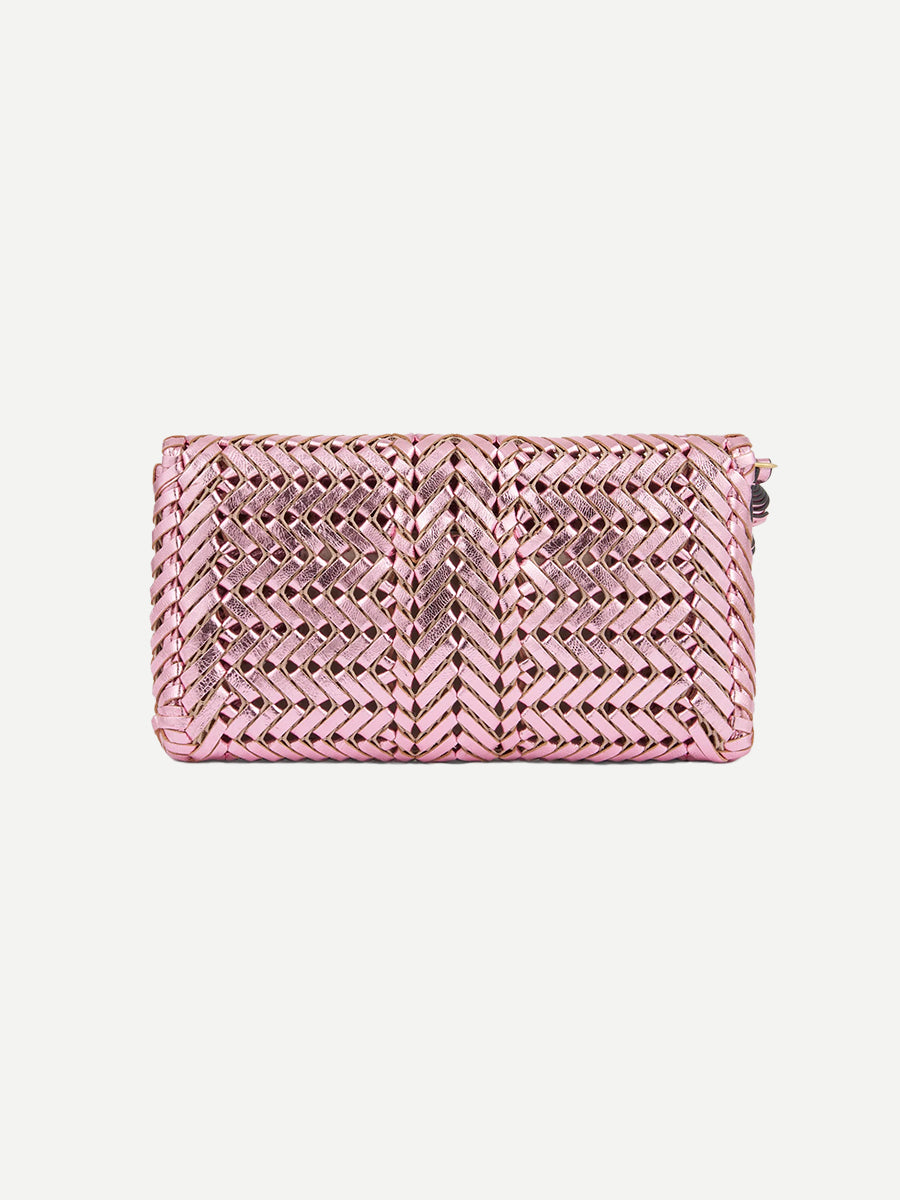 Neeson Tassel Clutch in Peony Mirror