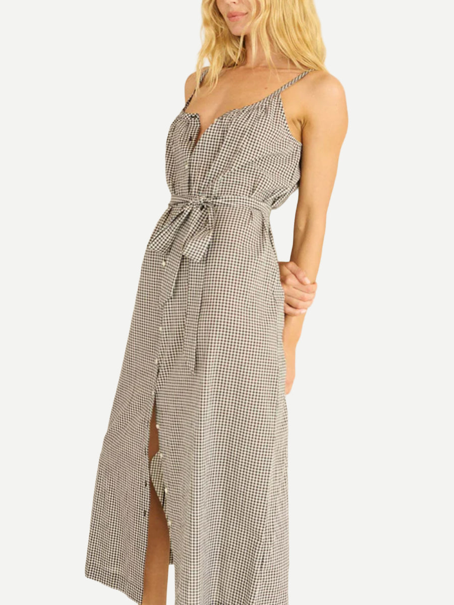 Nevita Dress in Noir La Maddalena Gingham