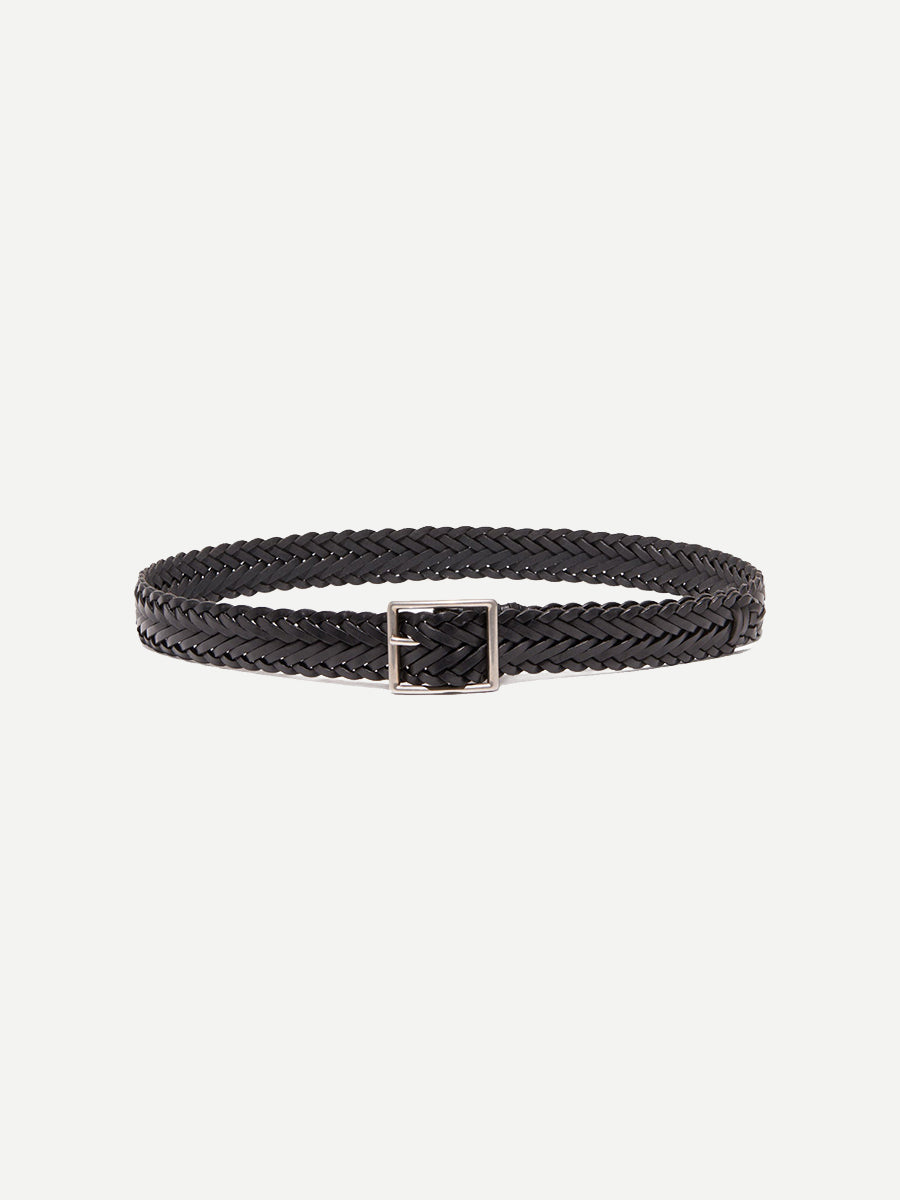 Nicola Braided Belt in Black Silver