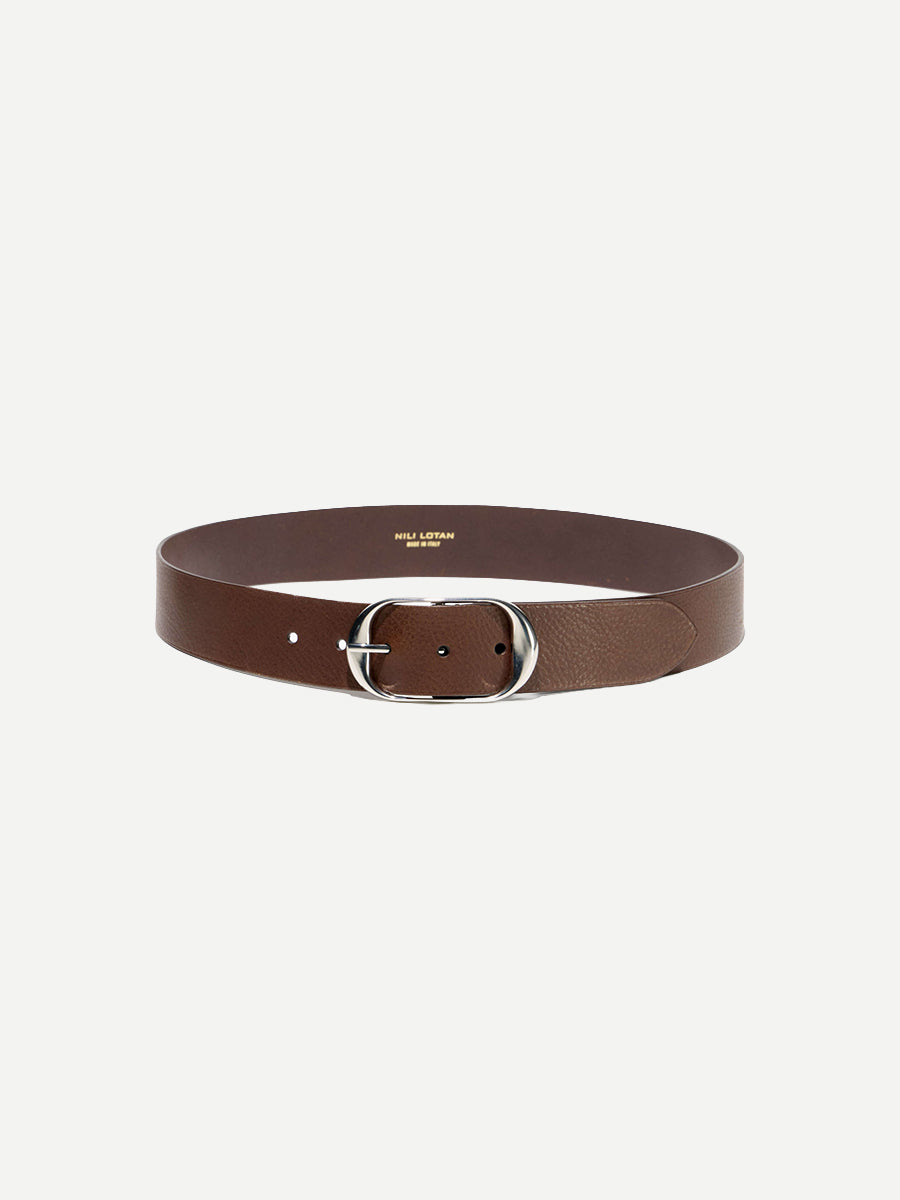 Nili Belt in Chestnut w/ Antique Silver