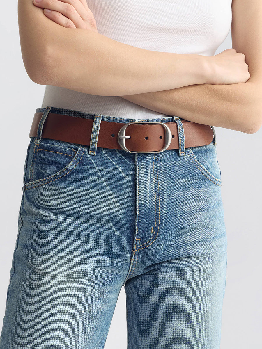 Nili Belt in Chestnut w/ Antique Silver