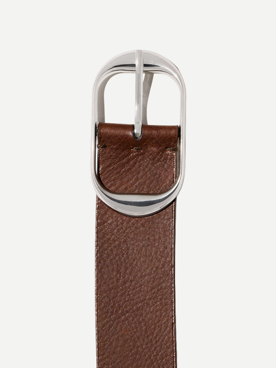 Nili Belt in Chestnut w/ Antique Silver